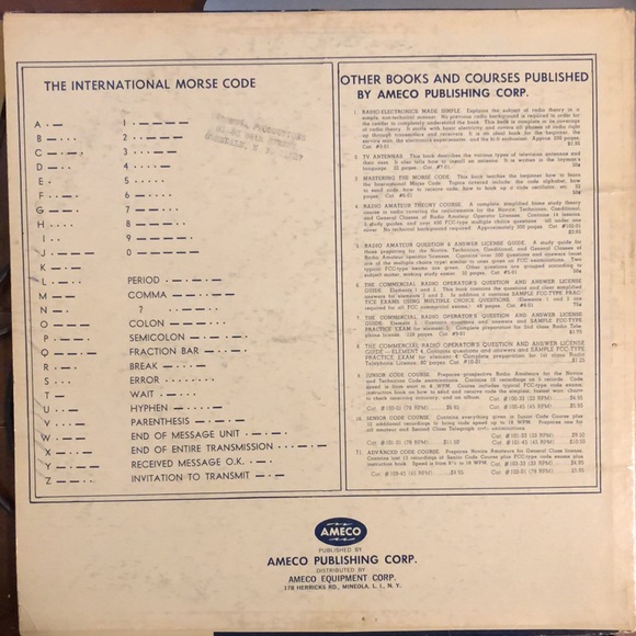 Learn Code With The Ameco Code Course Vinyl Lp - Picture 4 of 9